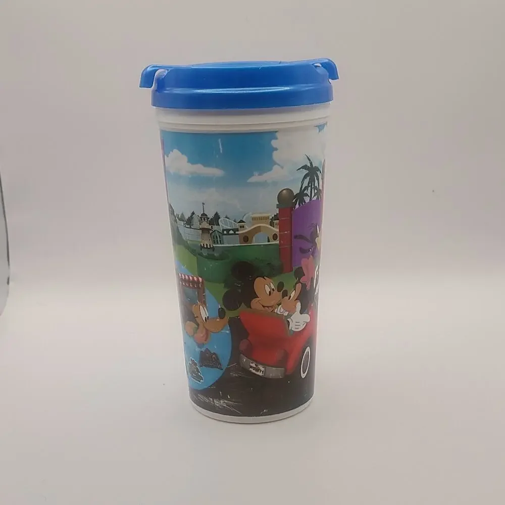 Disney Parks Whirley Drink Works! Mickey Mouse Plastic Drink Mug Cup Christmas